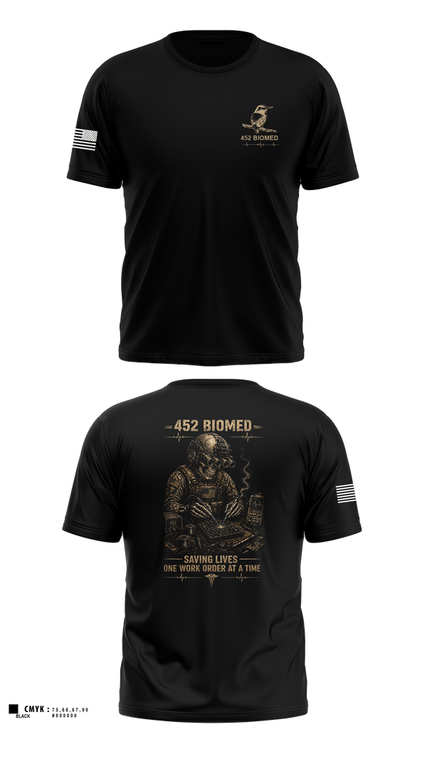 Old School Cotton Feel Shirt, 452 MED DET, Army, Teamtime, Team time, sublimation, custom sports apparel, team uniforms, spirit wear, spiritwear, sports uniforms, custom shirts, team store, custom team store, fundraiser sports, apparel fundraiser
