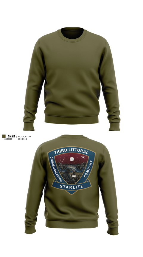 Crew Neck Sweatshirt, 3d MLR, Communication Company, Marines, Teamtime, Team time, sublimation, custom sports apparel, team uniforms, spirit wear, spiritwear, sports uniforms, custom shirts, team store, custom team store, fundraiser sports, apparel fundraiser