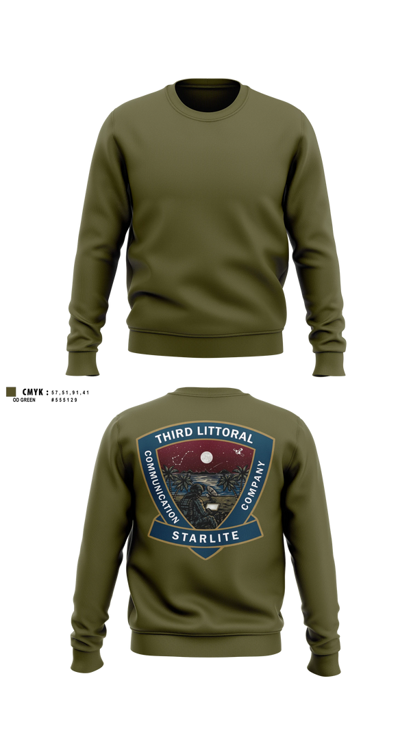 Crew Neck Sweatshirt, 3d MLR, Communication Company, Marines, Teamtime, Team time, sublimation, custom sports apparel, team uniforms, spirit wear, spiritwear, sports uniforms, custom shirts, team store, custom team store, fundraiser sports, apparel fundraiser