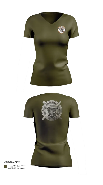 Marine wing support squadron 273 21344026 Women's Short Sleeve V-neck Shirt - 31