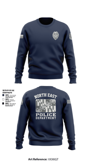 Crew Neck Sweatshirt, North East Police Department, Police, Teamtime, Team time, sublimation, custom sports apparel, team uniforms, spirit wear, spiritwear, sports uniforms, custom shirts, team store, custom team store, fundraiser sports, apparel fundraiser