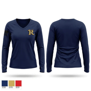 Womens Long Sleeve Vneck Shirt, Runge Volunteer Fire Department, Fire Department, Teamtime, Team time, sublimation, custom sports apparel, team uniforms, spirit wear, spiritwear, sports uniforms, custom shirts, team store, custom team store, fundraiser sports, apparel fundraiser