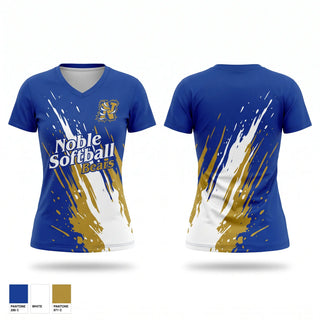 Womens Short Sleeve Vneck Shirt, Noble Softball, Softball, Teamtime, Team time, sublimation, custom sports apparel, team uniforms, spirit wear, spiritwear, sports uniforms, custom shirts, team store, custom team store, fundraiser sports, apparel fundraiser