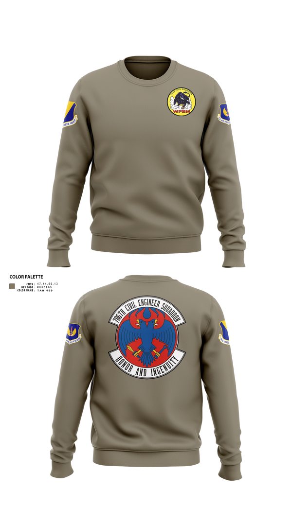 Crew Neck Sweatshirt, 786th CES, Air Force, Teamtime, Team time, sublimation, custom sports apparel, team uniforms, spirit wear, spiritwear, sports uniforms, custom shirts, team store, custom team store, fundraiser sports, apparel fundraiser