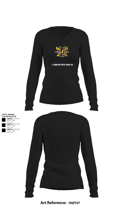 A Company 68th DSSB 4ID 10544228 Women's Long Sleeve V-neck Shirt - 22