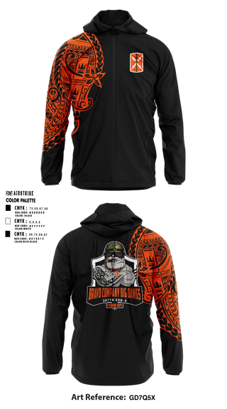 Windbreaker, Bravo 307th ESBE, Army, Teamtime, Team time, sublimation, custom sports apparel, team uniforms, spirit wear, spiritwear, sports uniforms, custom shirts, team store, custom team store, fundraiser sports, apparel fundraiser