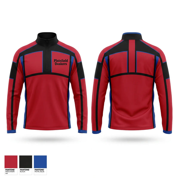Quarter Zip Jacket, Plainfield Quakers, Wrestling, Teamtime, Team time, sublimation, custom sports apparel, team uniforms, spirit wear, spiritwear, sports uniforms, custom shirts, team store, custom team store, fundraiser sports, apparel fundraiser