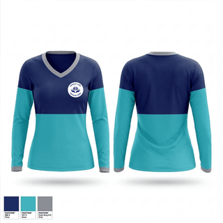 Womens Long Sleeve Vneck Shirt, Whole Life Senior Care, , Teamtime, Team time, sublimation, custom sports apparel, team uniforms, spirit wear, spiritwear, sports uniforms, custom shirts, team store, custom team store, fundraiser sports, apparel fundraiser