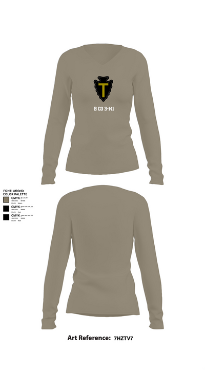 B CO 3-141 8335059 Women's Long Sleeve V-neck Shirt - 62