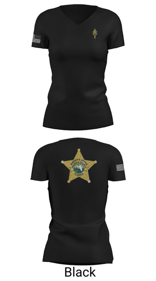 Womens Short Sleeve Vneck Shirt, Osceola County Sheriff's Office, Police, Teamtime, Team time, sublimation, custom sports apparel, team uniforms, spirit wear, spiritwear, sports uniforms, custom shirts, team store, custom team store, fundraiser sports, apparel fundraiser