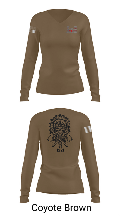 1221st Route Clearance Co. 10953211 Women's Long Sleeve V-neck Shirt - 16