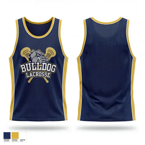 Mens Lacrosse Pinnie, West Albany Bulldogs, Men's Lacrosse, Teamtime, Team time, sublimation, custom sports apparel, team uniforms, spirit wear, spiritwear, sports uniforms, custom shirts, team store, custom team store, fundraiser sports, apparel fundraiser