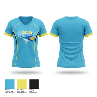 Womens Short Sleeve Vneck Shirt, Cullman Eliminators, Softball, Teamtime, Team time, sublimation, custom sports apparel, team uniforms, spirit wear, spiritwear, sports uniforms, custom shirts, team store, custom team store, fundraiser sports, apparel fundraiser