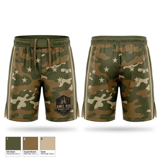 Fight Shorts, Camel kids 2026, Wrestling, Teamtime, Team time, sublimation, custom sports apparel, team uniforms, spirit wear, spiritwear, sports uniforms, custom shirts, team store, custom team store, fundraiser sports, apparel fundraiser