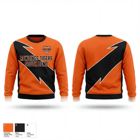 Crew Neck Sweatshirt, Rawlings Tigers South Bend, Baseball, Teamtime, Team time, sublimation, custom sports apparel, team uniforms, spirit wear, spiritwear, sports uniforms, custom shirts, team store, custom team store, fundraiser sports, apparel fundraiser