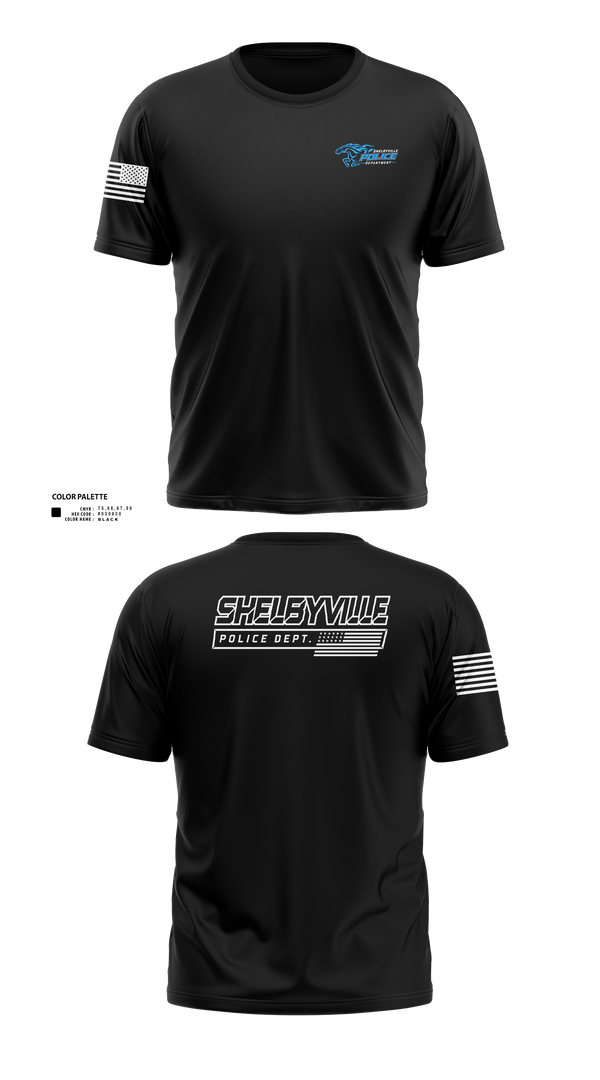 Old School Cotton Feel Shirt, Shelbyville Police Department (KY), Police, Teamtime, Team time, sublimation, custom sports apparel, team uniforms, spirit wear, spiritwear, sports uniforms, custom shirts, team store, custom team store, fundraiser sports, apparel fundraiser