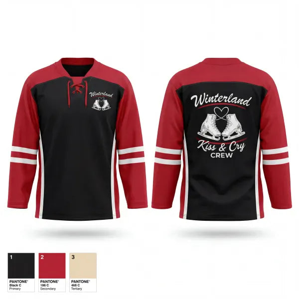 Hockey Jersey, Winterland Kiss and Cry Crew, Ice Hockey, Teamtime, Team time, sublimation, custom sports apparel, team uniforms, spirit wear, spiritwear, sports uniforms, custom shirts, team store, custom team store, fundraiser sports, apparel fundraiser