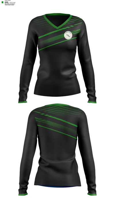 Provo 70425817 Women's Long Sleeve V-neck Shirt - 100