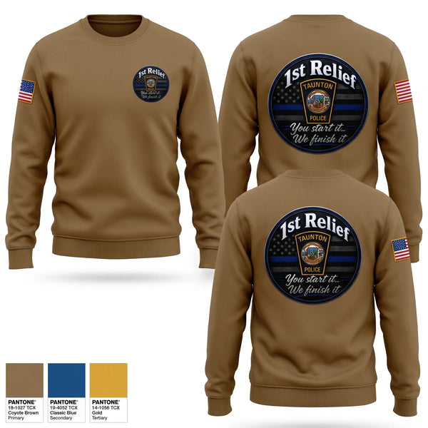 Crew Neck Sweatshirt, 1st Relief, Police, Teamtime, Team time, sublimation, custom sports apparel, team uniforms, spirit wear, spiritwear, sports uniforms, custom shirts, team store, custom team store, fundraiser sports, apparel fundraiser