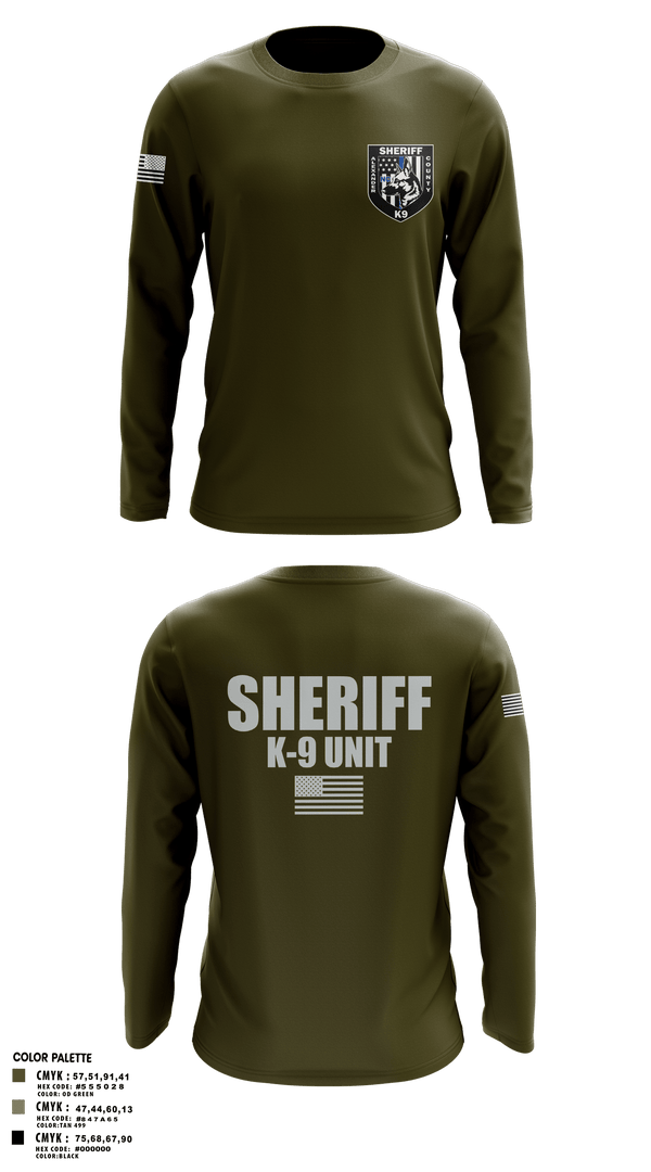Long Sleeve Performance Shirt, Alexander County Sheriff Office K-9, Police, Teamtime, Team time, sublimation, custom sports apparel, team uniforms, spirit wear, spiritwear, sports uniforms, custom shirts, team store, custom team store, fundraiser sports, apparel fundraiser