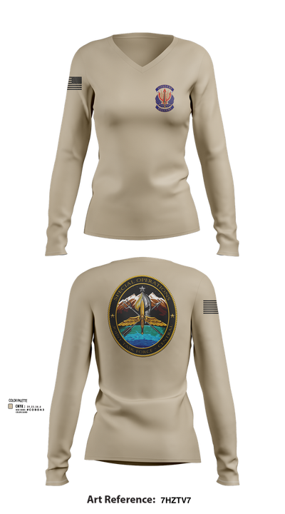 IWTF-C 34829502 Women's Long Sleeve V-neck Shirt - 101