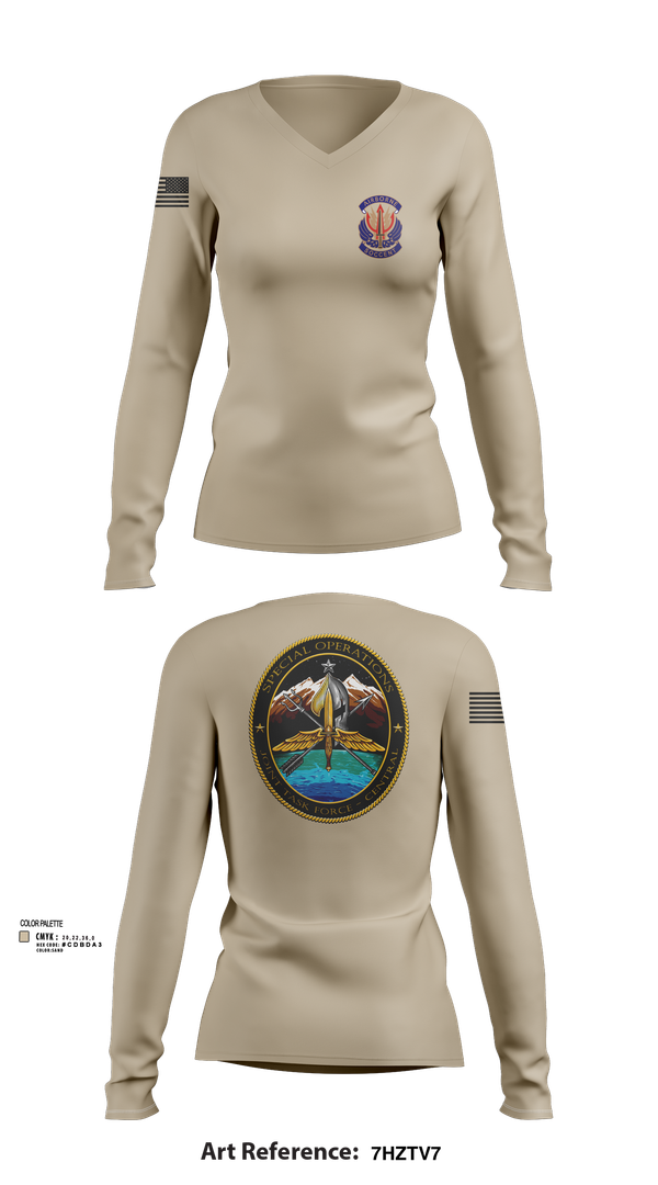 Womens Long Sleeve Vneck Shirt, IWTF-C, Air Force, Teamtime, Team time, sublimation, custom sports apparel, team uniforms, spirit wear, spiritwear, sports uniforms, custom shirts, team store, custom team store, fundraiser sports, apparel fundraiser