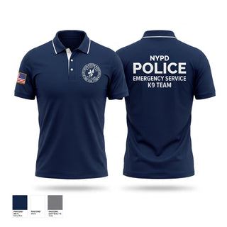 Short Sleeve Performance Polo, NYPD ESU K9, Police, Teamtime, Team time, sublimation, custom sports apparel, team uniforms, spirit wear, spiritwear, sports uniforms, custom shirts, team store, custom team store, fundraiser sports, apparel fundraiser