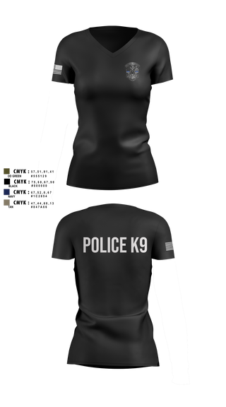 Womens Short Sleeve Vneck Shirt, Roy Cit Police K9, Police, Teamtime, Team time, sublimation, custom sports apparel, team uniforms, spirit wear, spiritwear, sports uniforms, custom shirts, team store, custom team store, fundraiser sports, apparel fundraiser