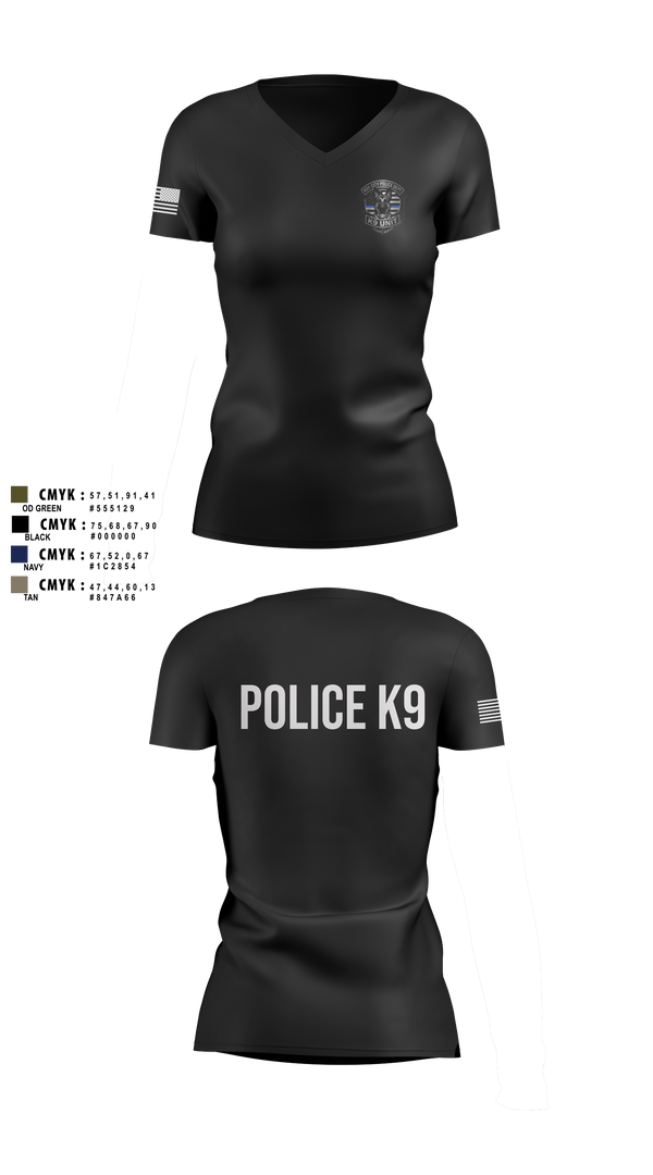 Womens Short Sleeve Vneck Shirt, Roy Cit Police K9, Police, Teamtime, Team time, sublimation, custom sports apparel, team uniforms, spirit wear, spiritwear, sports uniforms, custom shirts, team store, custom team store, fundraiser sports, apparel fundraiser