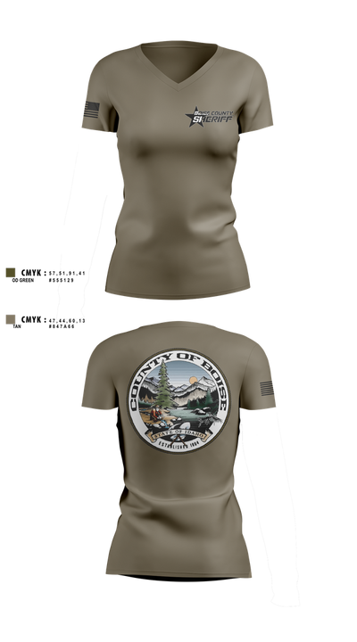 Boise County Sheriffs 675554 Women's Short Sleeve V-neck Shirt - 4