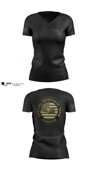 Womens Short Sleeve Vneck Shirt, Bangor PD SRT, Police, Teamtime, Team time, sublimation, custom sports apparel, team uniforms, spirit wear, spiritwear, sports uniforms, custom shirts, team store, custom team store, fundraiser sports, apparel fundraiser