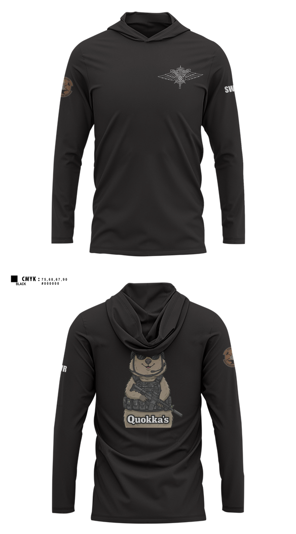 Long Sleeve Performance Shirt with hood, Q-Flight, Air Force, Teamtime, Team time, sublimation, custom sports apparel, team uniforms, spirit wear, spiritwear, sports uniforms, custom shirts, team store, custom team store, fundraiser sports, apparel fundraiser