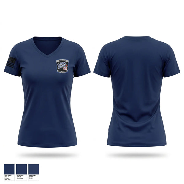 Womens Short Sleeve Vneck Shirt, Sulphur Springs Police Department, Police, Teamtime, Team time, sublimation, custom sports apparel, team uniforms, spirit wear, spiritwear, sports uniforms, custom shirts, team store, custom team store, fundraiser sports, apparel fundraiser