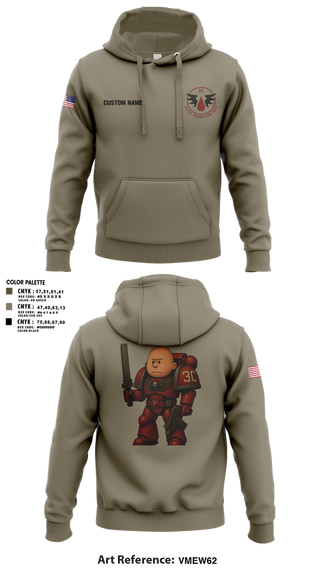 Hoodie, CCo, 1-508PIR (OG), Army, Teamtime, Team time, sublimation, custom sports apparel, team uniforms, spirit wear, spiritwear, sports uniforms, custom shirts, team store, custom team store, fundraiser sports, apparel fundraiser