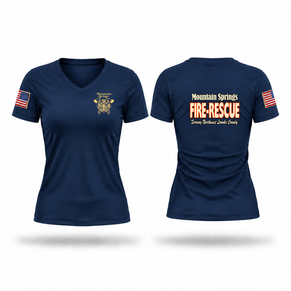 Mountain Springs Volunteer Fire Department Women's Short Sleeve V-neck Shirt - 1
