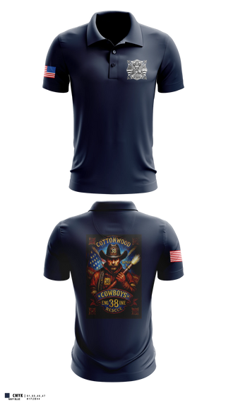 Short Sleeve Performance Polo, Cottonwood Cowboys, Fire Department, Teamtime, Team time, sublimation, custom sports apparel, team uniforms, spirit wear, spiritwear, sports uniforms, custom shirts, team store, custom team store, fundraiser sports, apparel fundraiser
