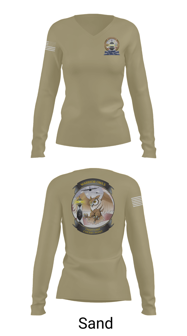 Womens Long Sleeve Vneck Shirt, CNATT Cherry Point, , Teamtime, Team time, sublimation, custom sports apparel, team uniforms, spirit wear, spiritwear, sports uniforms, custom shirts, team store, custom team store, fundraiser sports, apparel fundraiser
