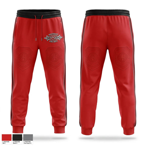 Sweatpants, Southeast Fire Department, Fire Department, Teamtime, Team time, sublimation, custom sports apparel, team uniforms, spirit wear, spiritwear, sports uniforms, custom shirts, team store, custom team store, fundraiser sports, apparel fundraiser
