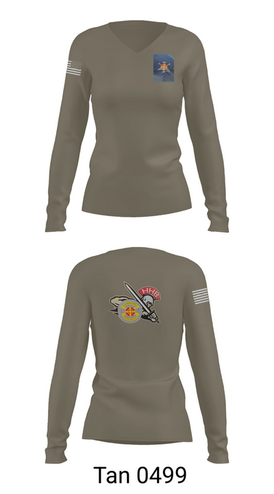 HHB, 428th Field Artillery Brigade 81466610 Women's Long Sleeve V-neck Shirt - 77