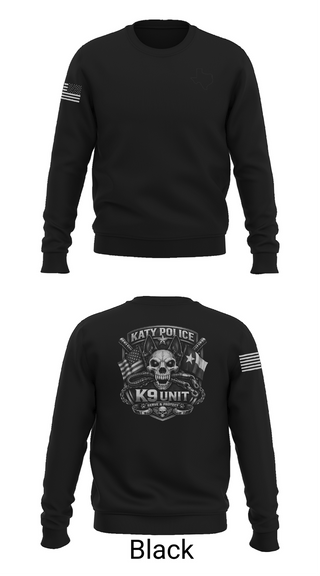 Crew Neck Sweatshirt, Katy PD K9 Unit, Police, Teamtime, Team time, sublimation, custom sports apparel, team uniforms, spirit wear, spiritwear, sports uniforms, custom shirts, team store, custom team store, fundraiser sports, apparel fundraiser