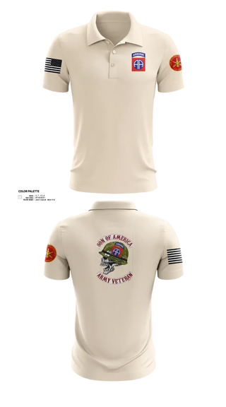 Short Sleeve Performance Polo, 82d ABN DIV, , Teamtime, Team time, sublimation, custom sports apparel, team uniforms, spirit wear, spiritwear, sports uniforms, custom shirts, team store, custom team store, fundraiser sports, apparel fundraiser