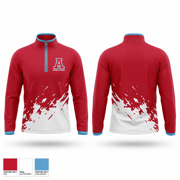 Quarter Zip Jacket, Antonian College Prep Baseball, Baseball, Teamtime, Team time, sublimation, custom sports apparel, team uniforms, spirit wear, spiritwear, sports uniforms, custom shirts, team store, custom team store, fundraiser sports, apparel fundraiser