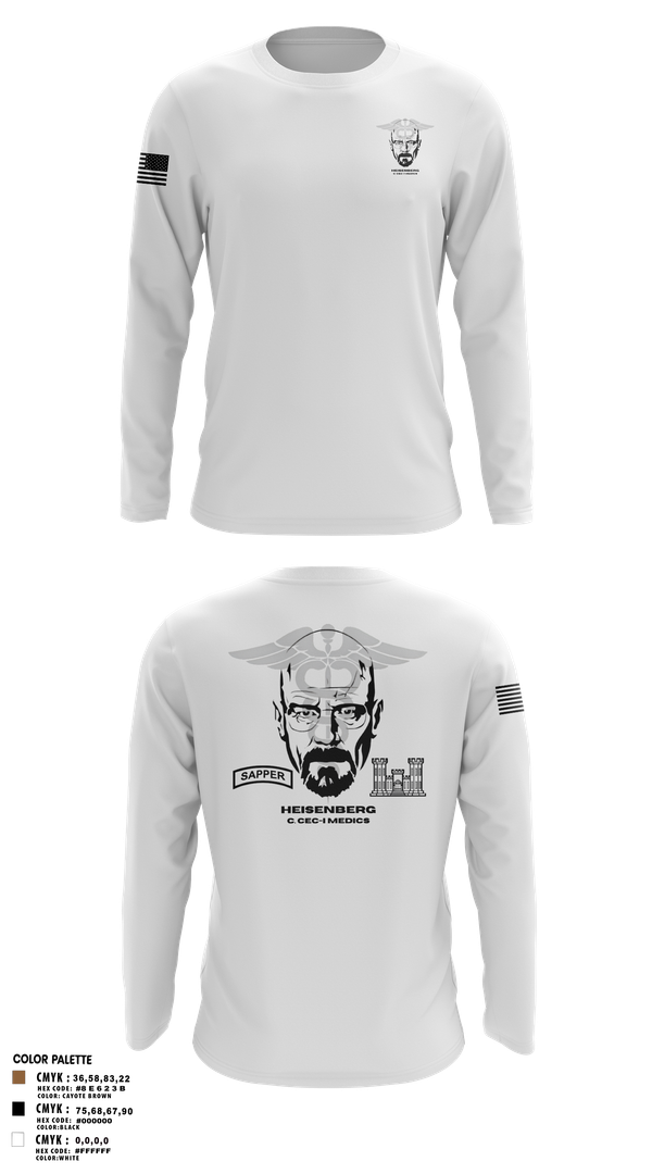 Long Sleeve Performance Shirt, Heisenberg’s, Army, Teamtime, Team time, sublimation, custom sports apparel, team uniforms, spirit wear, spiritwear, sports uniforms, custom shirts, team store, custom team store, fundraiser sports, apparel fundraiser