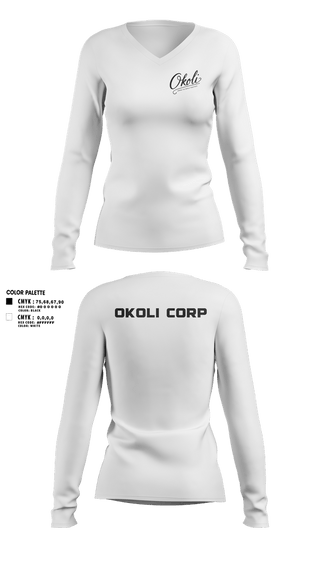 Womens Long Sleeve Vneck Shirt, OKOLI CORP, , Teamtime, Team time, sublimation, custom sports apparel, team uniforms, spirit wear, spiritwear, sports uniforms, custom shirts, team store, custom team store, fundraiser sports, apparel fundraiser