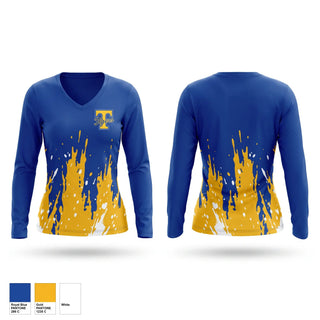 Womens Long Sleeve Vneck Shirt, Tonasket tigers, Men's Soccer, Teamtime, Team time, sublimation, custom sports apparel, team uniforms, spirit wear, spiritwear, sports uniforms, custom shirts, team store, custom team store, fundraiser sports, apparel fundraiser