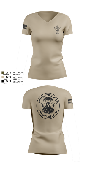 Womens Short Sleeve Vneck Shirt, 301, Army, Teamtime, Team time, sublimation, custom sports apparel, team uniforms, spirit wear, spiritwear, sports uniforms, custom shirts, team store, custom team store, fundraiser sports, apparel fundraiser