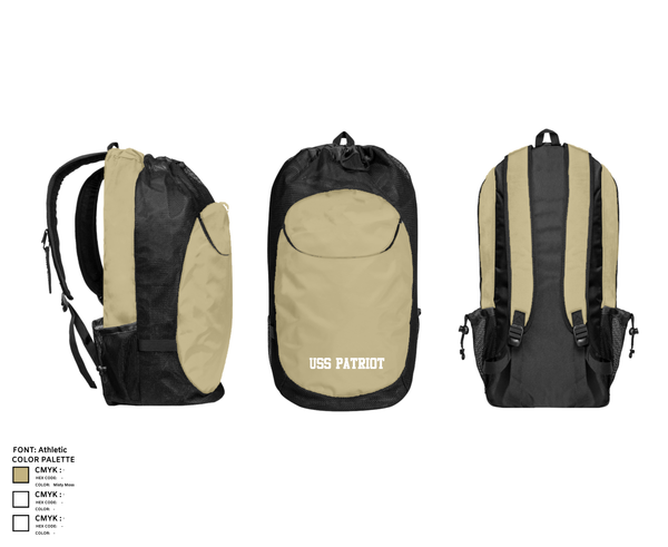 Gear Bag, USS PATRIOT, Navy, Teamtime, Team time, sublimation, custom sports apparel, team uniforms, spirit wear, spiritwear, sports uniforms, custom shirts, team store, custom team store, fundraiser sports, apparel fundraiser