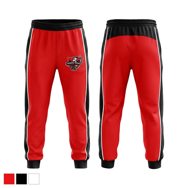 Sweatpants, Midwest Rivals Allstar, Cheer, Teamtime, Team time, sublimation, custom sports apparel, team uniforms, spirit wear, spiritwear, sports uniforms, custom shirts, team store, custom team store, fundraiser sports, apparel fundraiser