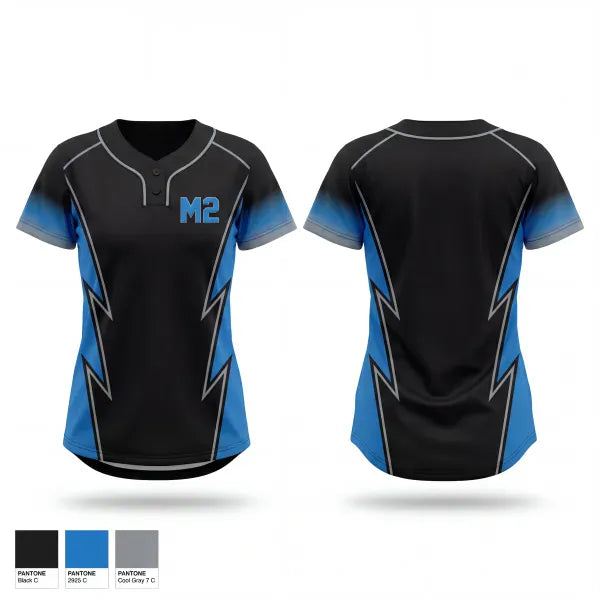 Two Button Softball Jersey, M2, Softball, Teamtime, Team time, sublimation, custom sports apparel, team uniforms, spirit wear, spiritwear, sports uniforms, custom shirts, team store, custom team store, fundraiser sports, apparel fundraiser