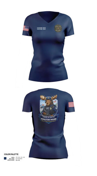 Womens Short Sleeve Vneck Shirt, CBP Houlton Maine Use Of Force Training Branch, Police, Teamtime, Team time, sublimation, custom sports apparel, team uniforms, spirit wear, spiritwear, sports uniforms, custom shirts, team store, custom team store, fundraiser sports, apparel fundraiser